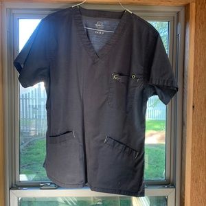 Iguana Med gray and green scrub top size M